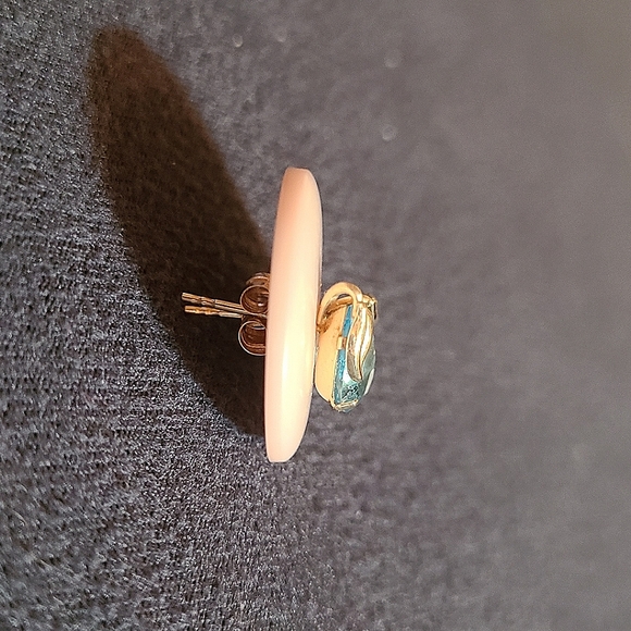 💸SOLD💸 EUC Genuine Blue Topaz Teardrop Gold Earrings - Picture 4 of 9